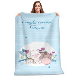 [099146/7-11] Плюшено одеяло - Синьо мече