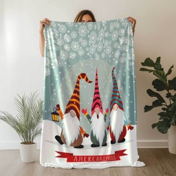 [099146/7-53] Персонализирано плюшено одеяло „Веселите Гноми“