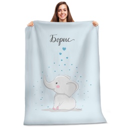 [099146/7-7] Плюшено одеяло - Синьо слонче