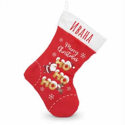 [0099411-10] Персонализиран Коледен Чорап "ХО-ХО-ХО"