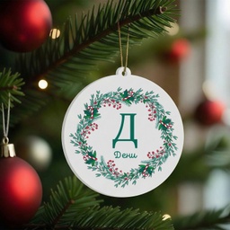 [099412/099416-4] Персонализирана Коледна Играчка за Елха "Коледен Венец"