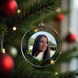 [099412/099416-5] Персонализирана Коледна Играчка за Елха "Зимна приказка" със Снимка