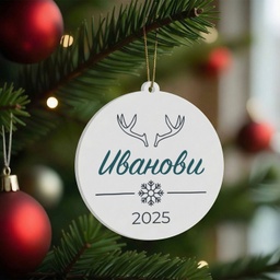 [099412/099416-2] Персонализирана Коледна Играчка за Елха "Еленски рога"