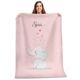 [099146/7-8] Плюшено одеяло - Розово слонче