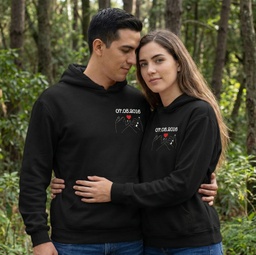 [0PS0100-14] Персонализирано Худи за Двойки - "Нашата дата"