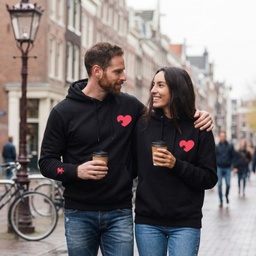 [0PS0100-13] Персонализирано Худи за Двойки - "Частица от мен"