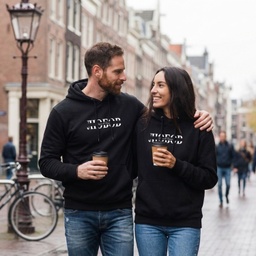 [0PS0100-12] Персонализирано Худи за Двойки - ЛЮБОВ с имена