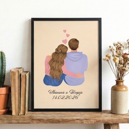 [099426-1-BK-2] Персонализирана картина за двойки "Ти и Аз"
