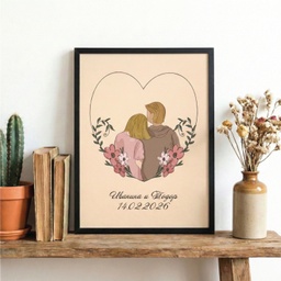[099426-1-BK-3] Персонализирана картина за двойки "Любов"