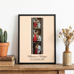 [099426-1-BK-7] Персонализирана картина за двойки "Като на лента"