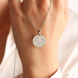 [099285-11] Персонализирано колие - Съзвездие зодия Стрелец (стомана/сребро)