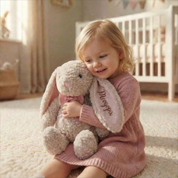 [0011054/0011055] Плюшено зайче с панделка с НАДПИС І 2 цвята