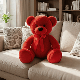 [090146] Голямо Червено плюшено мече с панделка 60 см
