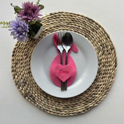 [099442] Великденска Поставка за Прибори с Име - Розово Яйце