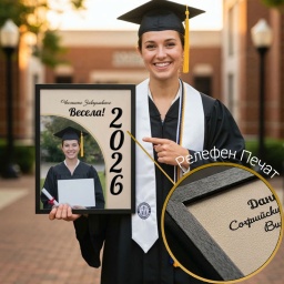 [099426-1-BK-11] Персонализирана картина със снимка за абитуриент и абсолвент