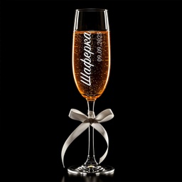 [099422-1-4] Гравирана Чаша за шампанско за моминско парти с Надпис и Дата