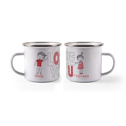 [099212-29] Комплект емайлирани канчета за двама - Love you