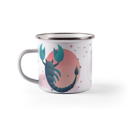 [099212-26] Емайлирано канче с надпис - Зодия Скорпион