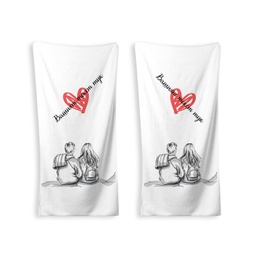 [099137-23] Комплект хавлиени кърпи за двама - Love story