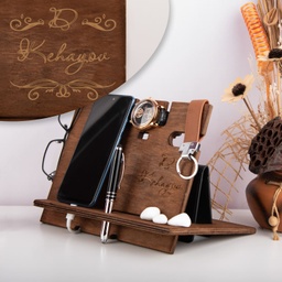 [099204-2] Дървен органайзер за бюро - Дизайн 2