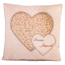 [099153-6] Възглавничка за Свети Валентин с ваша снимка и текст - дизайн 6