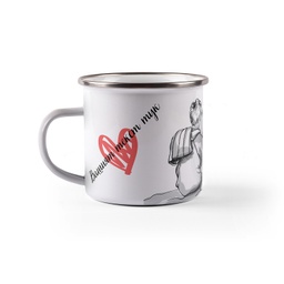 [099212-7] Емайлирано канче с надпис - Love story